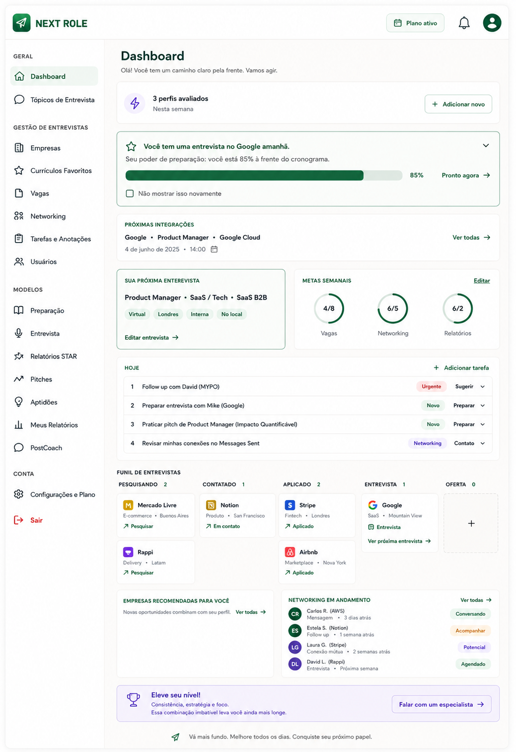 O Painel do Próximo Rol: sua próxima melhor ação, pipeline de empresas e metas — seu painel